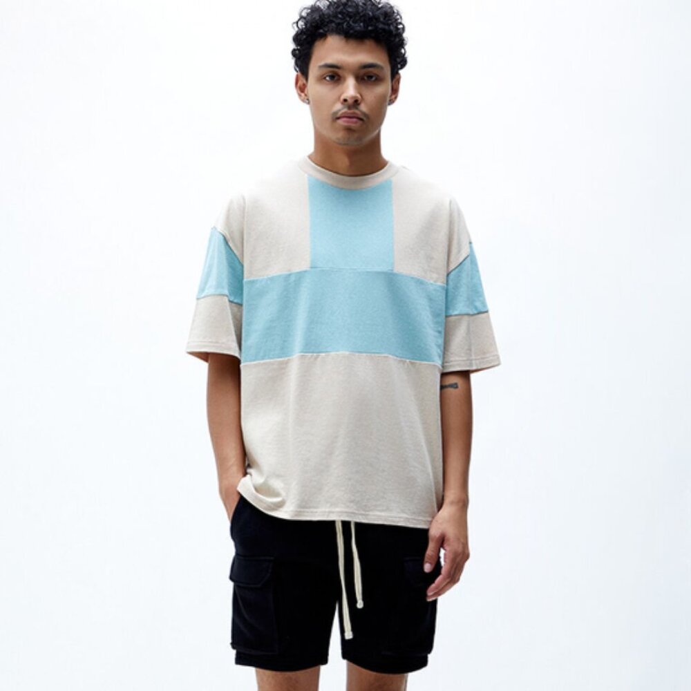 PacSun Men's Tan Colorblock T-Shirt Size M